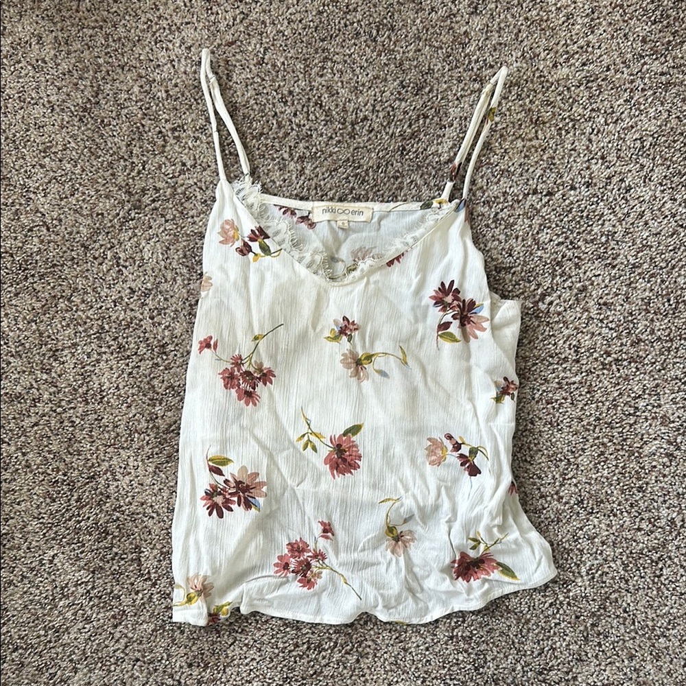 Floral Print Women's Top - White
